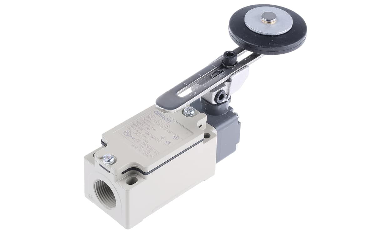 Omron D4B-4113N, D4B-N Series Roller Lever Limit Switch, NO/NC, IP67, DPST, Die Cast Aluminium Housing, 400V ac Max, 20A Max
