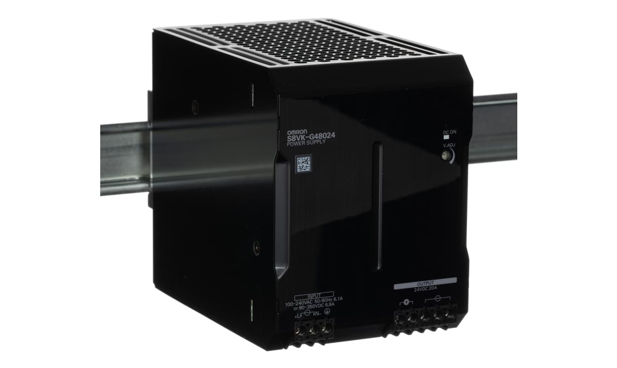 Omron S8VK-G48024, S8VK-G Switched Mode DIN Rail Power Supply, 100 → 240 V ac / 90 → 350V dc ac, dc Input, 24V dc dc