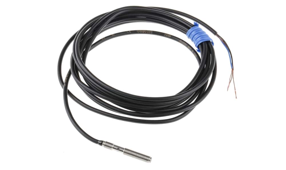 Omron E2E-S04SR8-WC-C1 2M, Inductive Threaded Barrel Proximity Sensor, M4, 0.8 mm Detection, NPN NO, 10 → 30 V dc