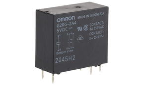 Omron G2RG-2A4 DC5, PCB Mount Power Relay, 5V dc Coil, 8A Switching Current, DPST