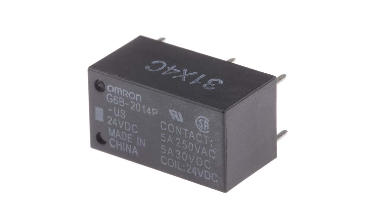Omron G6B-2014P-US DC24, PCB Mount Power Relay, 24V dc Coil, 5A Switching Current, DPST