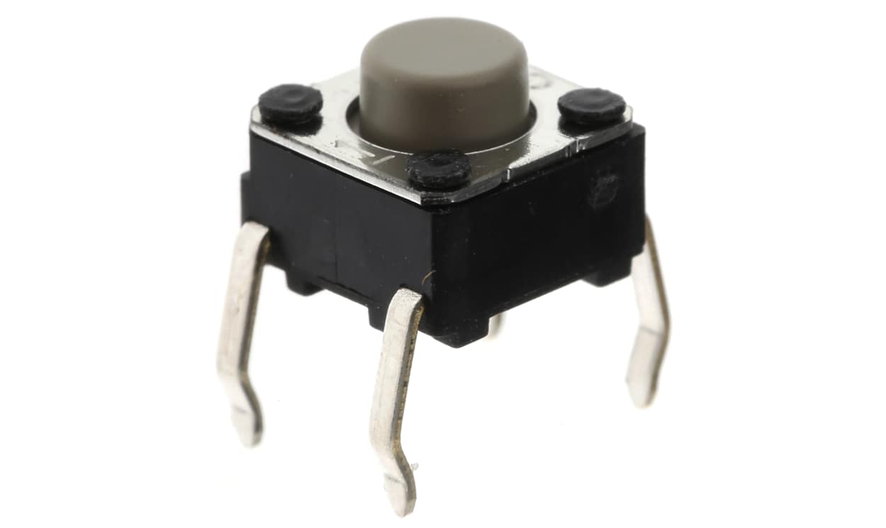 Omron B3F-1022, Grey Plunger Tactile Switch, SPST 50 mA @ 24 V dc 0.7mm
