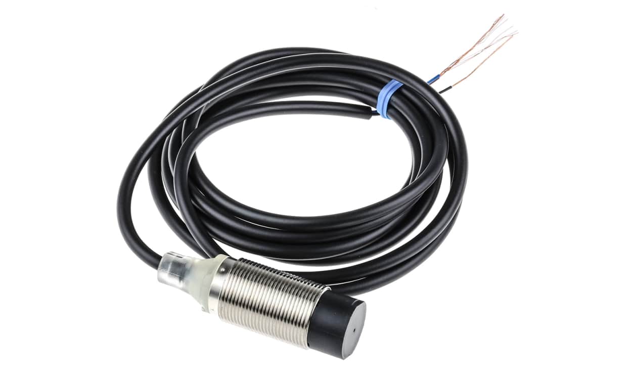 Omron E2B-M18KN16-WP-B1 2M, Inductive Threaded Barrel Proximity Sensor, M18, 16 mm Detection, PNP NO, 12 → 24 V dc - generaltechuae
