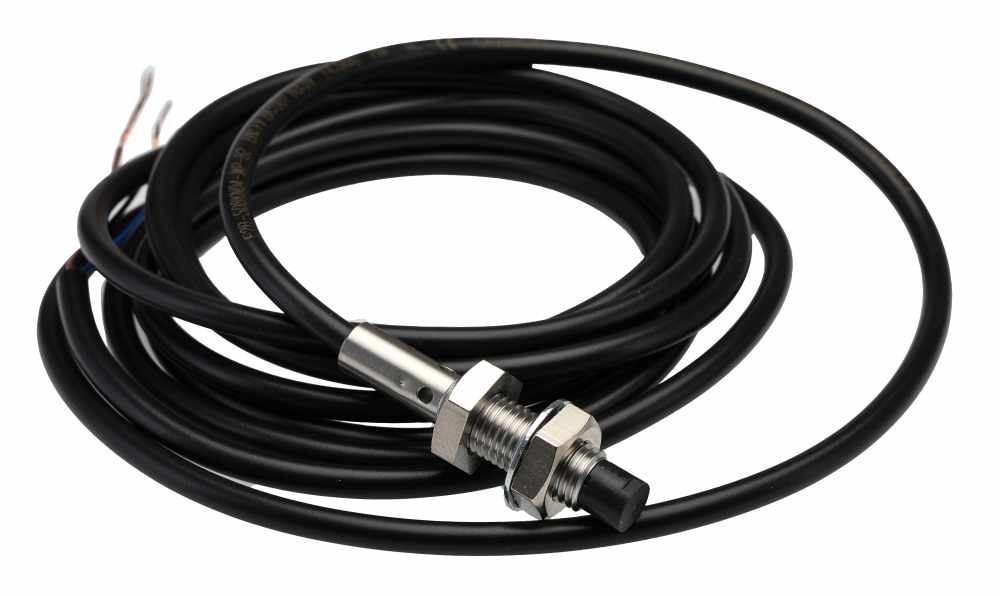 Omron E2B-S08KN04-WP-B2 2M, Inductive Threaded Barrel Proximity Sensor, M8, 4 mm Detection, PNP NC, 12 → 24 V dc
