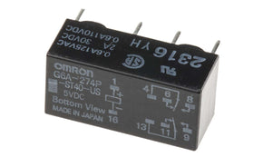 Omron G6A-274P-ST40-US DC5, PCB Mount Signal Relay, 5V dc Coil, 2A Switching Current, DPDT