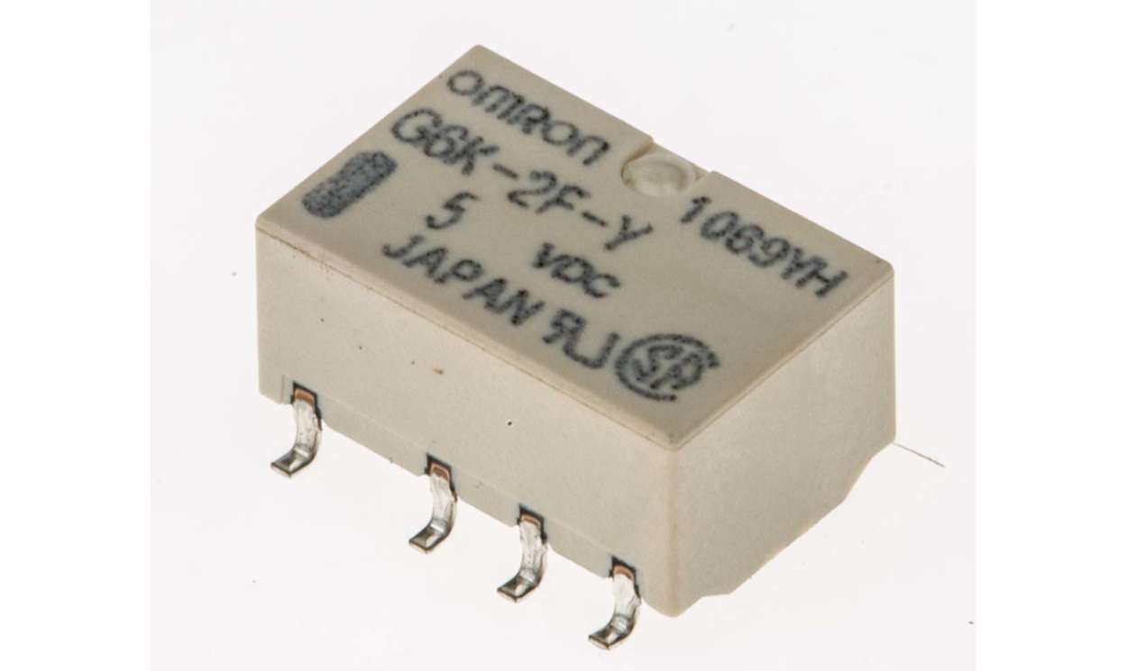 Omron G6K-2F-Y DC5 BYOMR, Surface Mount High Frequency Relay, 5V dc Coil, DPDT