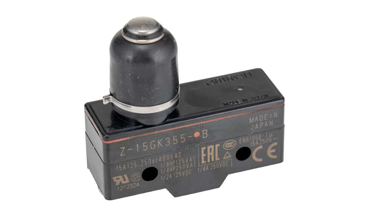Omron Z-15GK355-B, Coil Spring Microswitch, 1CO, IP00, SPDT, 480V ac Max, 15A Max