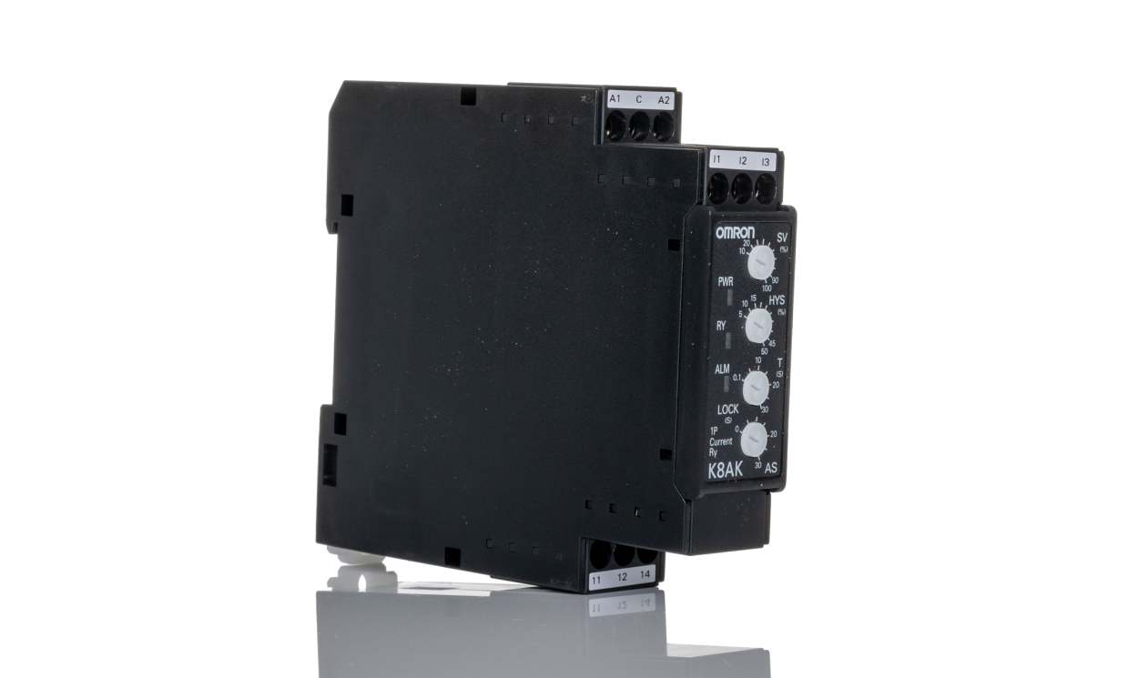 Omron K8AK-AS2 100-240VAC, Current Monitoring Relay, 1 Phase, SPDT, DIN Rail - generaltechuae