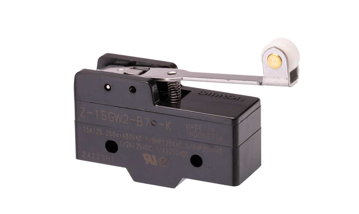 Omron Z-15GW2-B7-K, Roller Lever Limit Switch, NO/NC, IP00, SPDT, Thermosetting Resin Housing, 500V ac Max, 15A Max