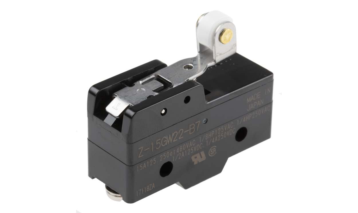 Omron Z-15GW22-B7, Roller Lever Limit Switch, NO/NC, IP00, SPDT, Thermosetting Resin Housing, 500V ac Max, 15A Max