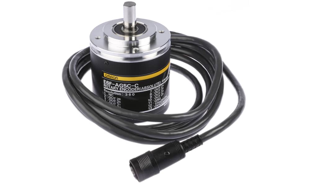 Omron E6F-AG5C-C 360 2M, E6F Series Absolute Absolute Encoder, 360 ppr, NPN Open Collector Signal, Solid Type, 10mm Shaft - generaltechuae