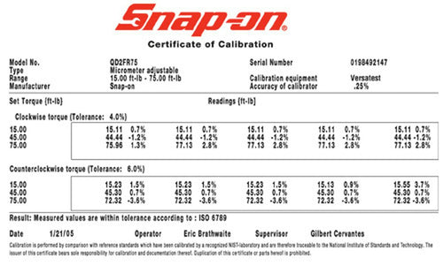 Snap-on QE1R200R | High-Precision Click-Type Torque Wrench | 1/4 in Drive, 40–200 in-lb, Red