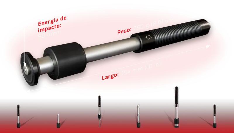DMQ QHS602 | Type G Leeb Impact Device | 90 Nmm impact energy, 254 mm - generaltechuae