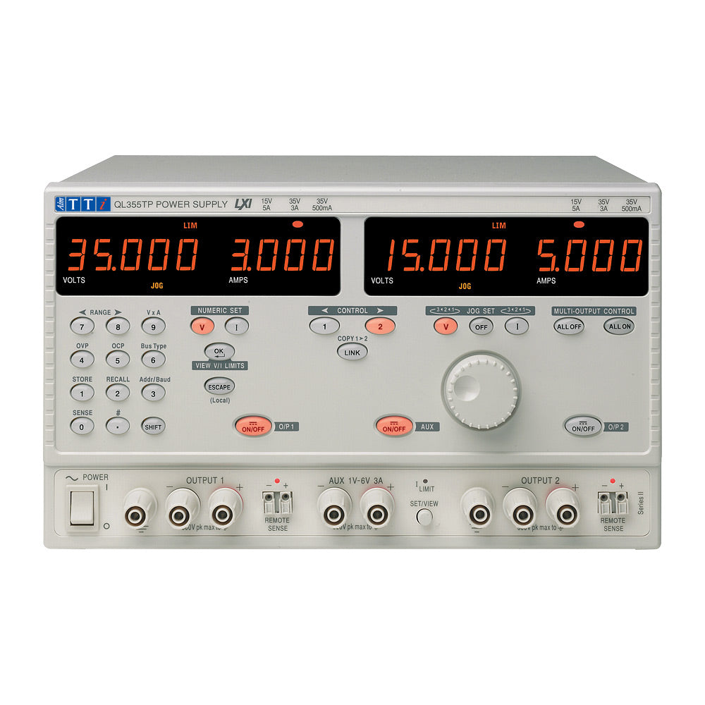Aim-TTi QL355TP(G) | Triple Output Precision Power Supply with GPIB | 2 x 35V/3A or 15V/5A + 1-6V/3A, GPIB - generaltechuae