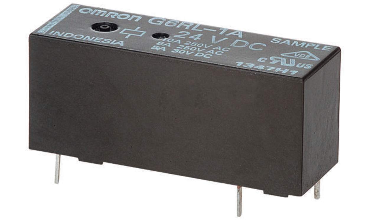 Omron G6RL-1A DC24, PCB Mount Power Relay, 24V dc Coil, 10A Switching Current, SPST