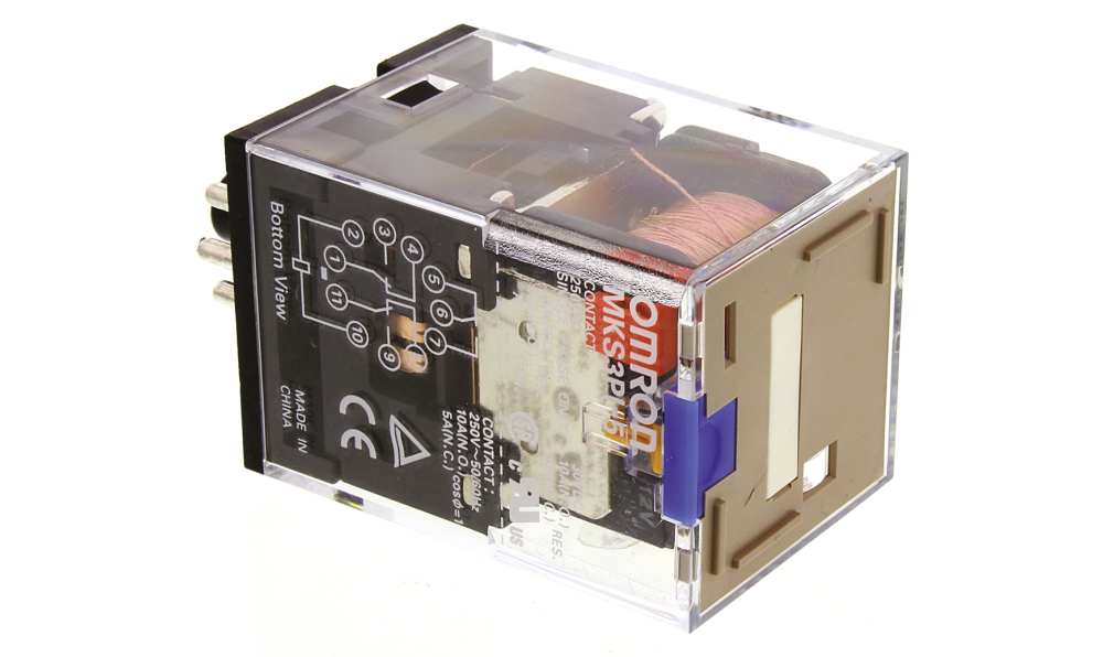 Omron MKS3PI-5 12VDC, PCB Mount Relay, 12V dc Coil, 10A Switching Current, 3PDT