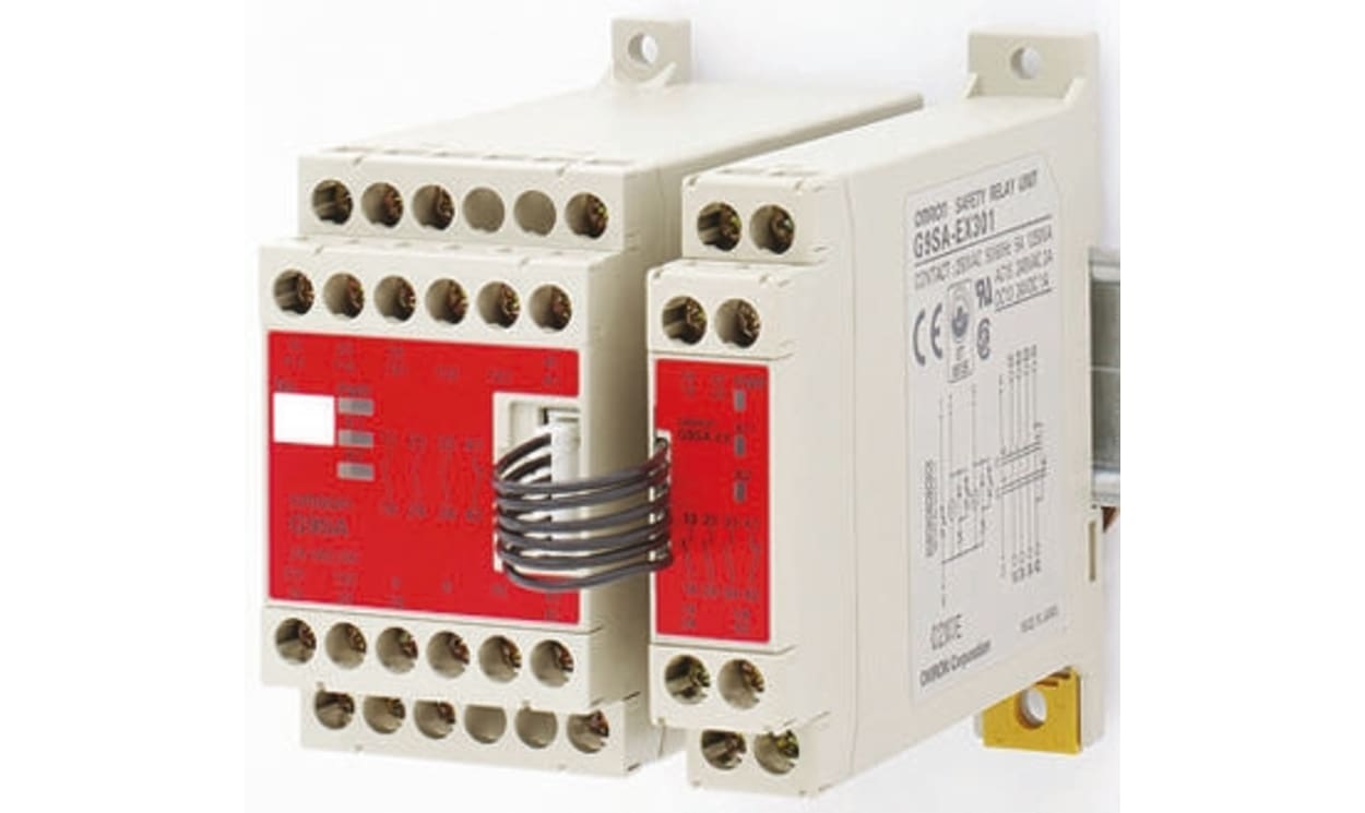 Omron G9SA-501 AC100-240, G9SA 1 Auxiliary Contacts Safety Relay 100 → 240V ac, Dual-Channel 5 Safety Contacts - generaltechuae
