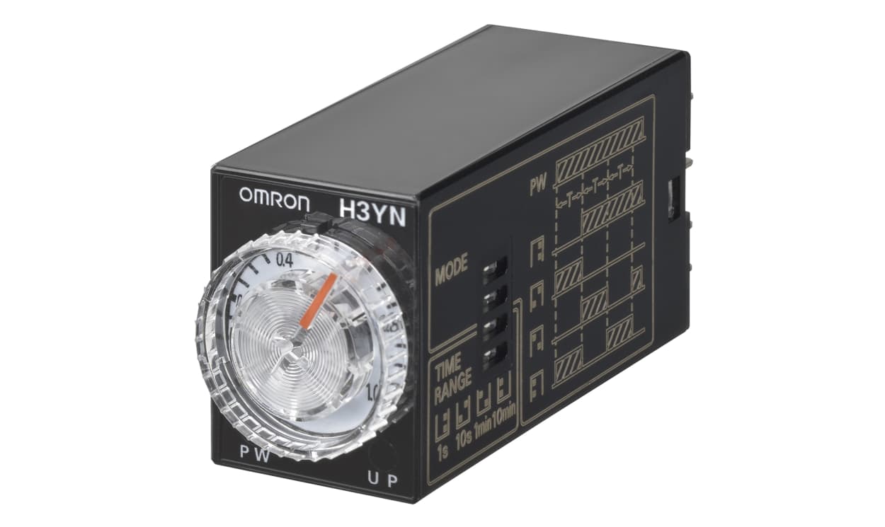 Omron H3YN-4-B 100-120VAC, H3YN Series Panel Mount Timer Relay, 100 → 120V ac, 4-Contact, 0.1 s → 10min, 4NO/4NC - generaltechuae