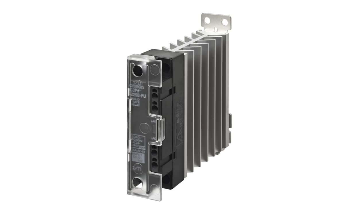 Omron G3PJ-225B-PU DC12-24, G3PJ Series Solid State Relay, 25 A Load, DIN Rail Mount, 264 V ac Load, 24 V dc Control - generaltechuae