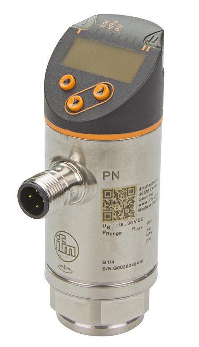 ifm PN3160, Pressure Sensor, 0bar Min, 600bar Max, Analogue + PNP-NO/NC Programmable Output, Relative Reading