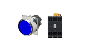 Omron A22NN-RNM-UAA-P112-NN, A22N Series Push Button Complete Unit, Panel Mount, 22mm Cutout, DPDT, IP66