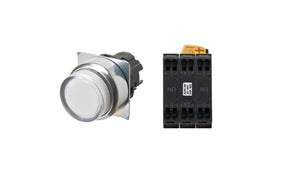 Omron A22NN-RNM-UWA-P112-NN, A22N Series Push Button Complete Unit, Panel Mount, 22mm Cutout, DPDT, IP66