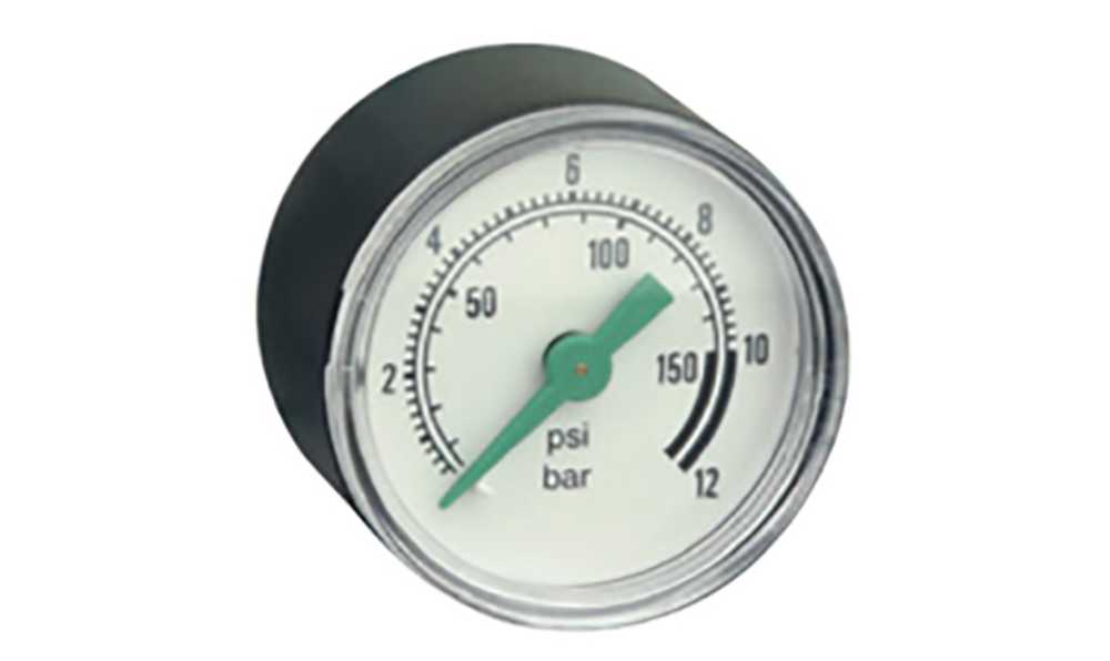 ASCO 34300014, Analogue Pressure Gauge 10bar Back Entry 40mm Outside Diameter