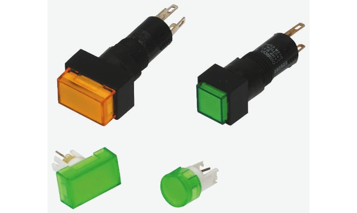 Omron A3DA-500GY, Green Square Push Button Lens for Use with A3D Series