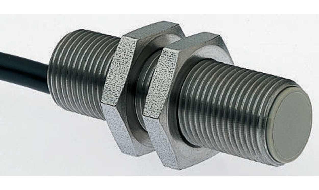 Omron E2AS18KS08WPC12M, Inductive Threaded Barrel Proximity Sensor, M18, 8 mm Detection, NPN NO, 12 → 24 V dc - generaltechuae