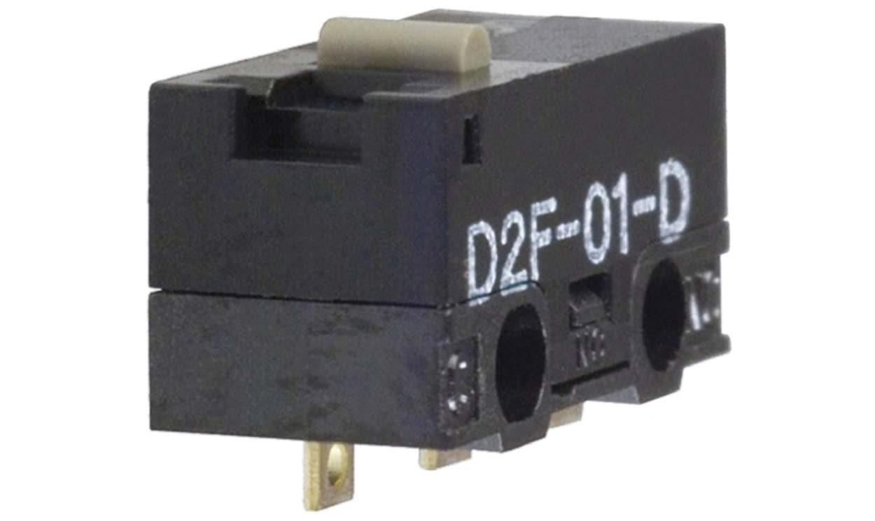 Omron D2F-D, Pin Plunger Micro Switch, Solder Terminal, 3 A @ 125 V ac, SPDT, IP40