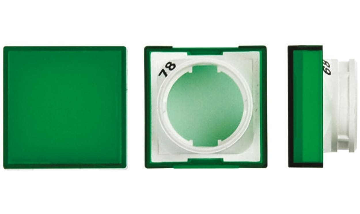 Omron A165L-AG, Green Square Push Button Lens for Use with A16 Series LED/Incandescent Lamp Push Button Switch