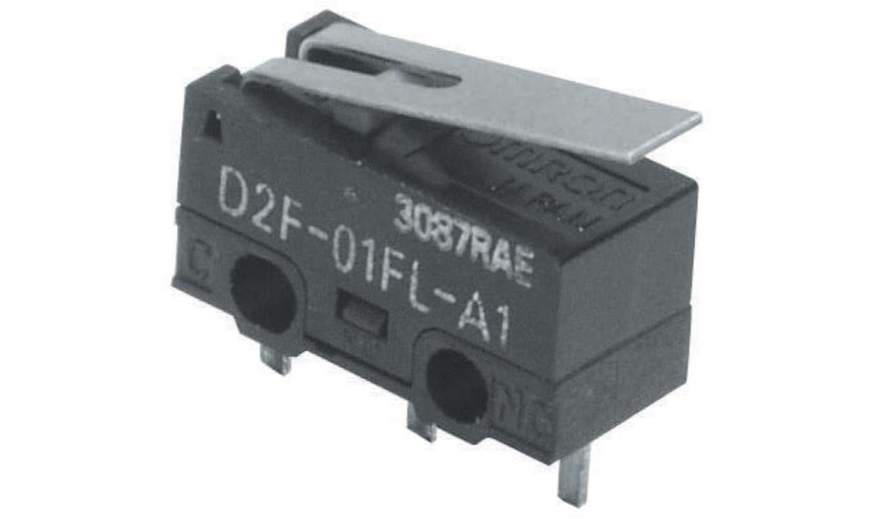 Omron D2F-01L2, Roller Lever Micro Switch, PCB Terminal, 100 mA @ 30 V dc, SPDT, IP40