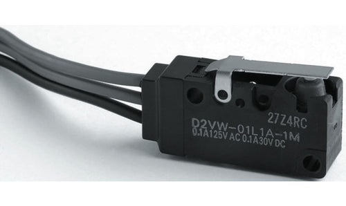 Omron D2VW-01L1A-1M(CHN), Short Hinge Lever Micro Switch, Pre-wired Terminal, 100 mA @ 30 V dc, SPDT, IP67