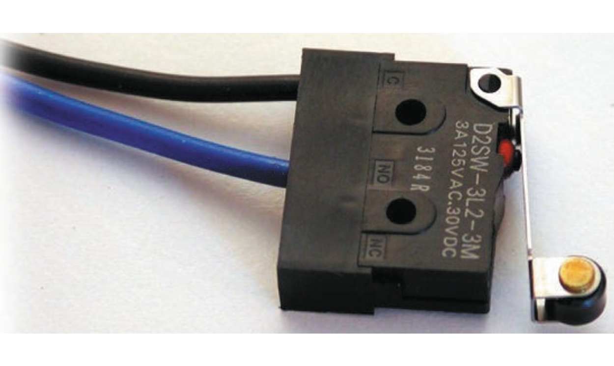 Omron D2SW-01L2M, Roller Lever Micro Switch, Pre-wired Terminal, 100 mA @ 30 V dc, SPDT, IP67