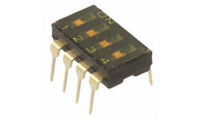Omron A6T-4104, 4 Way Through Hole DIP Switch 4PST