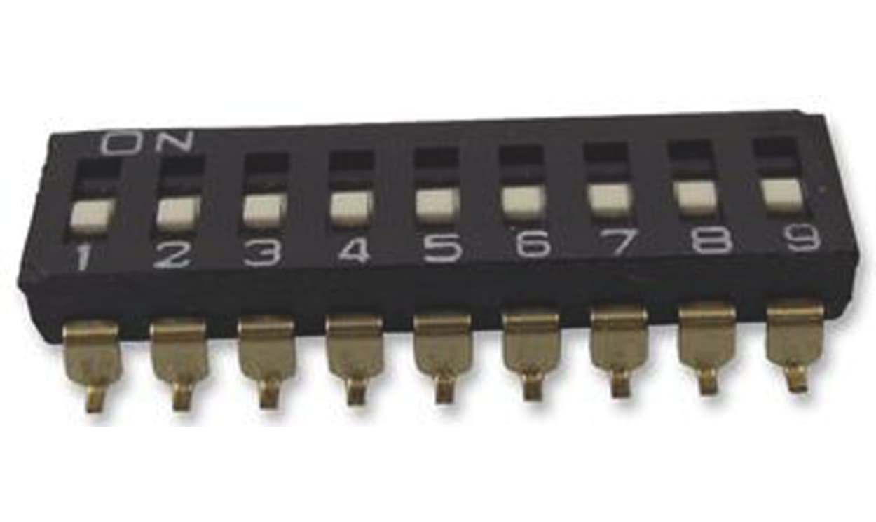 Omron A6S-9101-H, 9 Way Surface Mount DIP Switch 9P