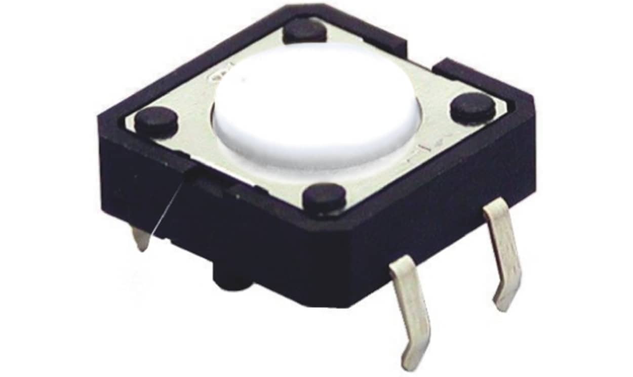 Omron B3F-4100, Ivory Plunger Tactile Switch, SPST 50 mA @ 24 V dc Through Hole