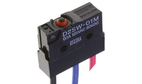 Omron D2SW-P01M, Pin Plunger Micro Switch, Pre-wired Terminal, 100 mA @ 30 V dc, SPDT, IP67