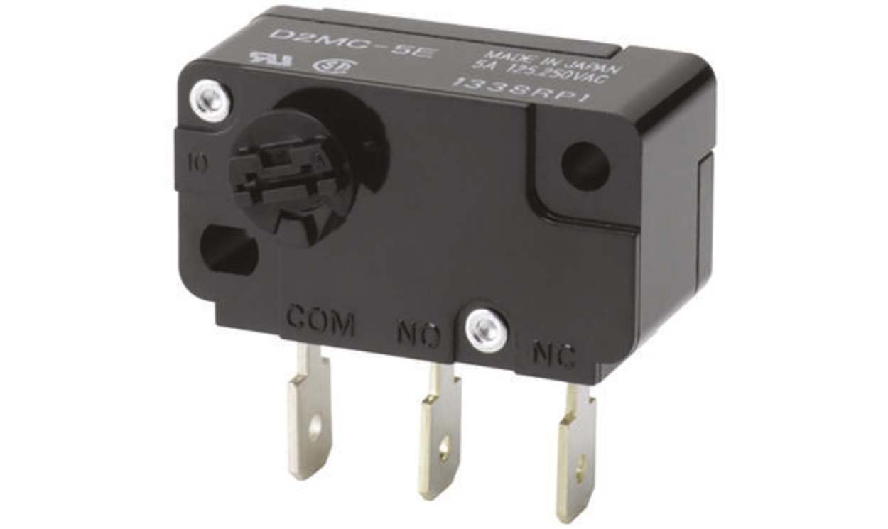 Omron D2MC-01E, Rotary Micro Switch, Tab Terminal, 500 mA @ 30 V dc, SPDT, IP40