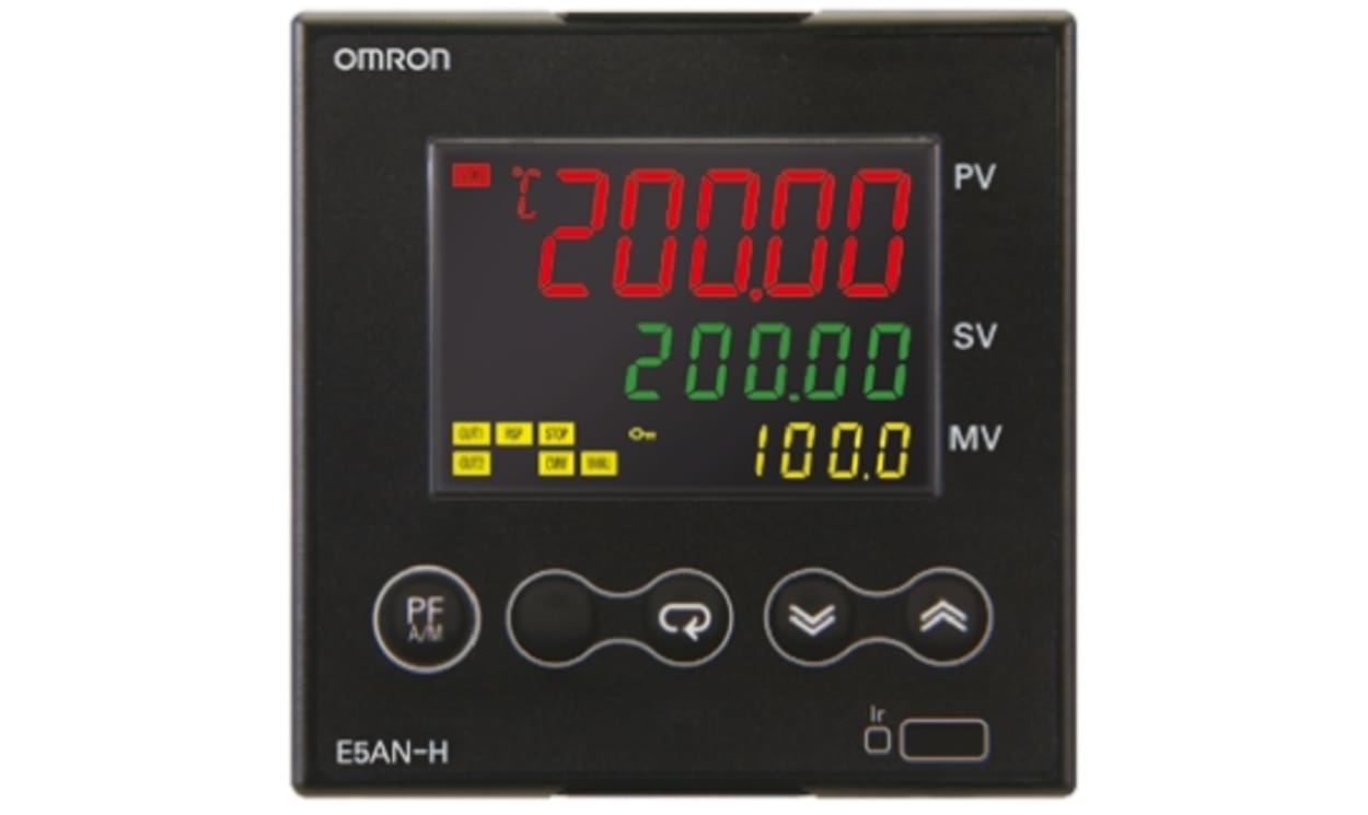 Omron E5AN-HTAA2HBM-500 100-240 VAC, E5AN Panel Mount PID Temperature Controller, 96 x 96mm, 1 Output Auxiliary Relay, 100 → 240 V ac Supply Voltage - generaltechuae