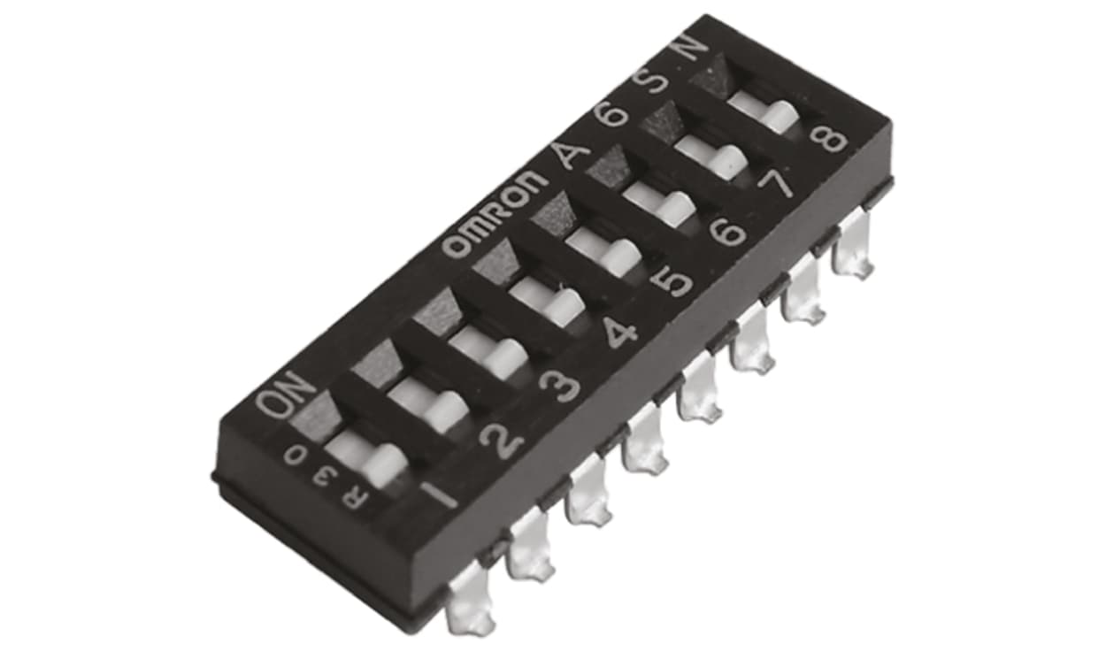 Omron A6SN-2101, 2 Way Surface Mount DIP Switch SPST, Flat, Slide Actuator