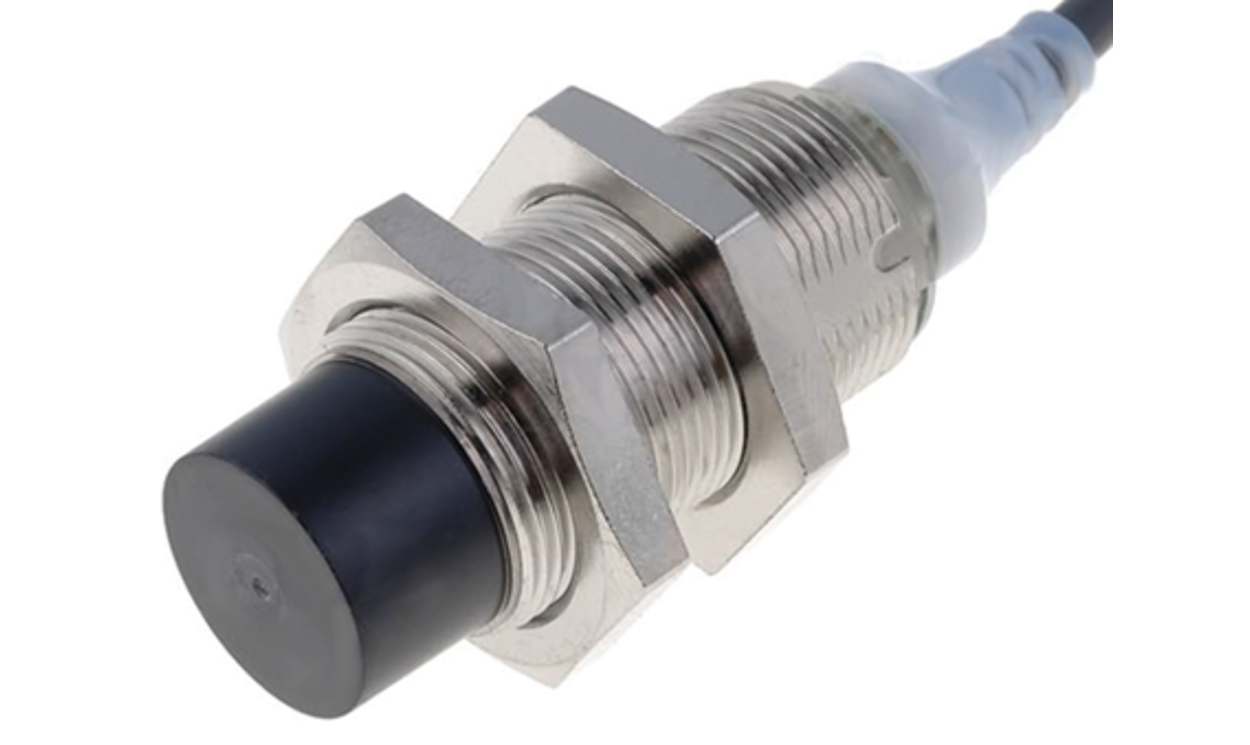 Omron E2A-M18KN16-WP-B1 5M, Inductive Threaded Barrel Proximity Sensor, M18, 16 mm Detection, PNP NO, 12 → 24 V dc - generaltechuae