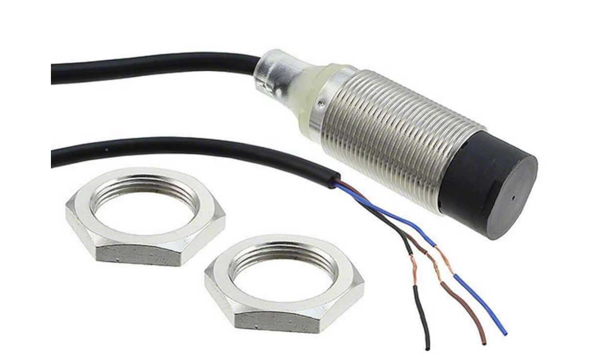 Omron E2B-M18KN16-WP-C1 2M, Inductive Threaded Barrel Proximity Sensor, M18, 16 mm Detection, NPN NO, 12 → 24 V dc - generaltechuae