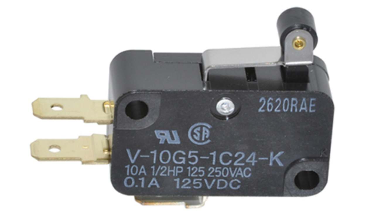 Omron V-10G5-1C24-K, Short Hinge Roller Lever Micro Switch, Quick Connect Terminal, 10 A @ 250 V ac, SP-CO, IP40