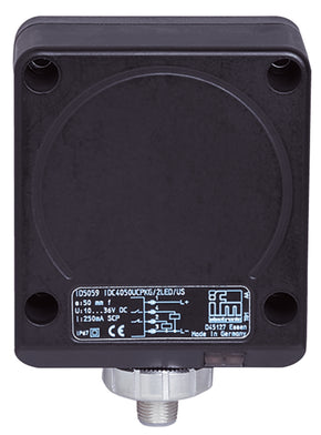 ifm ID5059, Inductive Block Proximity Sensor, M12, 50 mm Detection, PNP NO+NC, 10 → 36 V dc