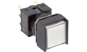 Omron A165L-AWM-24D-2, A16 Series Illuminated Push Button, Panel Mount, 16mm Cutout, DPDT, IP65