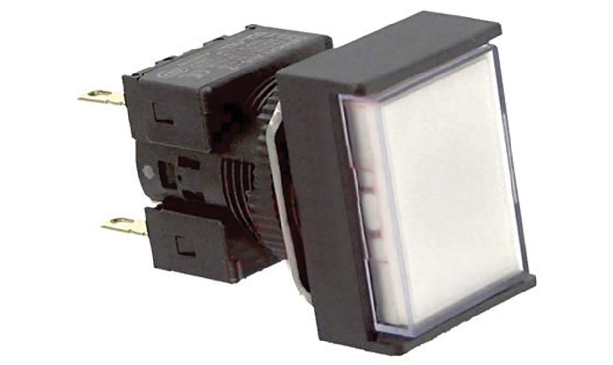 Omron A165L-JWM-24D-2, A16 Series Illuminated Push Button, Panel Mount, 16mm Cutout, DPDT, IP65