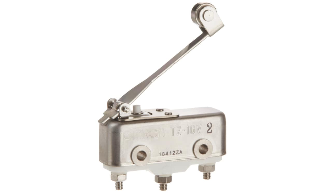 Omron TZ-1GV2, Roller Lever Limit Switch, NO/NC, IP00, SPDT, 250V ac Max, 1A Max