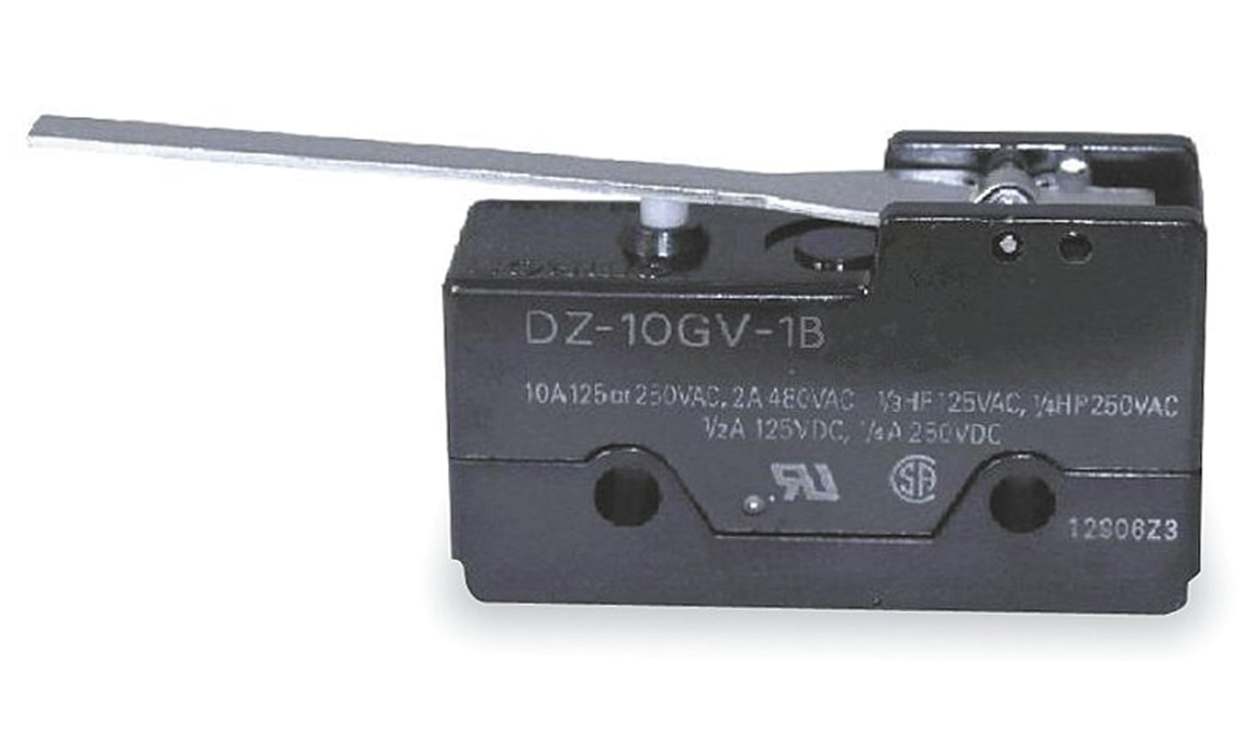 Omron DZ-10GV-1B, DZ Series Lever Limit Switch, 2NO/2NC, IP00, DPDT, 250V ac Max, 10A Max