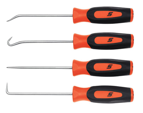 Snap-on SGASA204CO | 4 pc Instinct Soft Grip Miniature Pick Set, Orange | 4-piece miniature set, soft grip